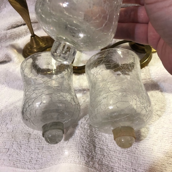 Vintage cracked glass and spiral brass candleholders made in India - Picture 5 of 12